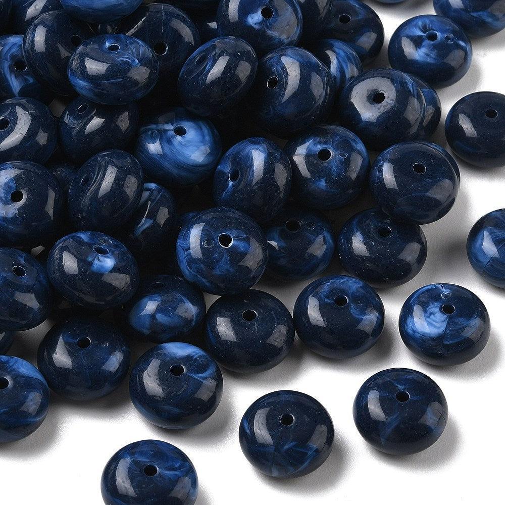 Acryl Kraal Edelsteen Look Rondel Donkerblauw 20x11mm - per stuk-Kralen-Kraaltjes van Renate