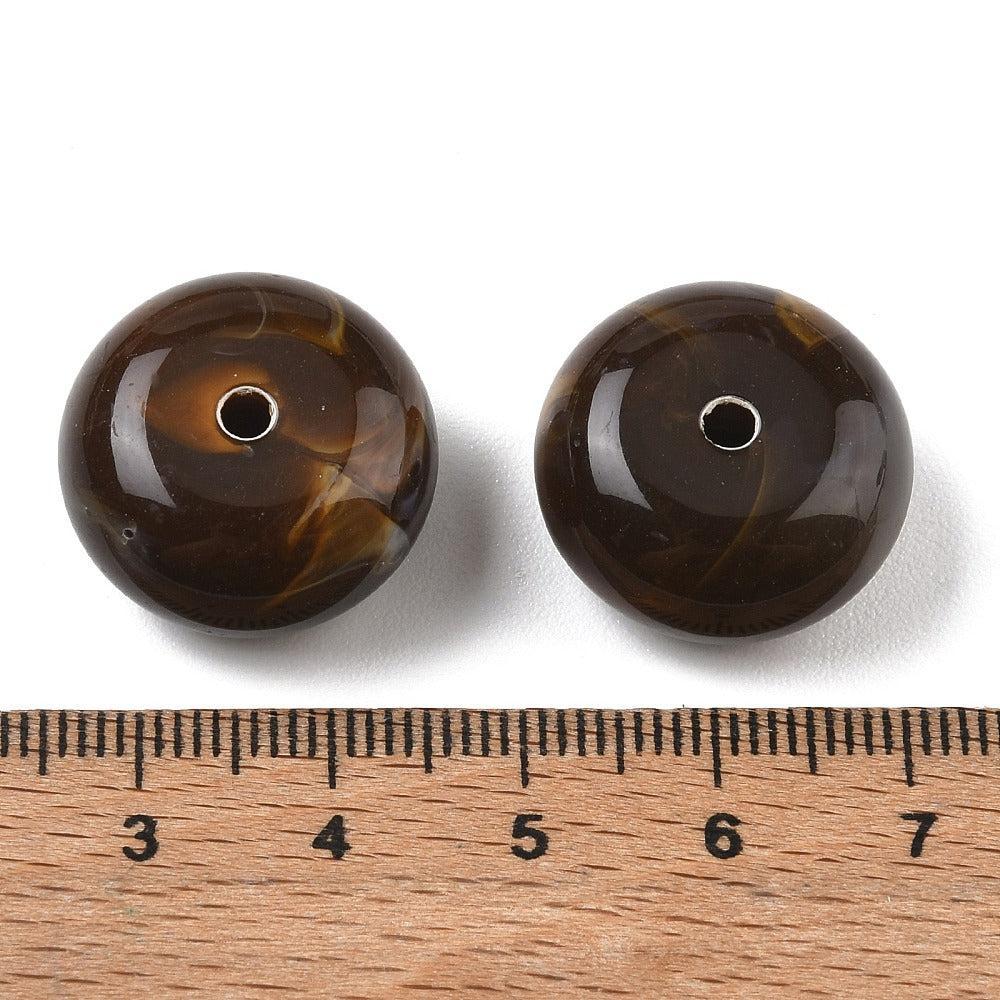 Acryl Kraal Edelsteen Look Rondel Donkerbruin 20x11mm - per stuk-Kralen-Kraaltjes van Renate