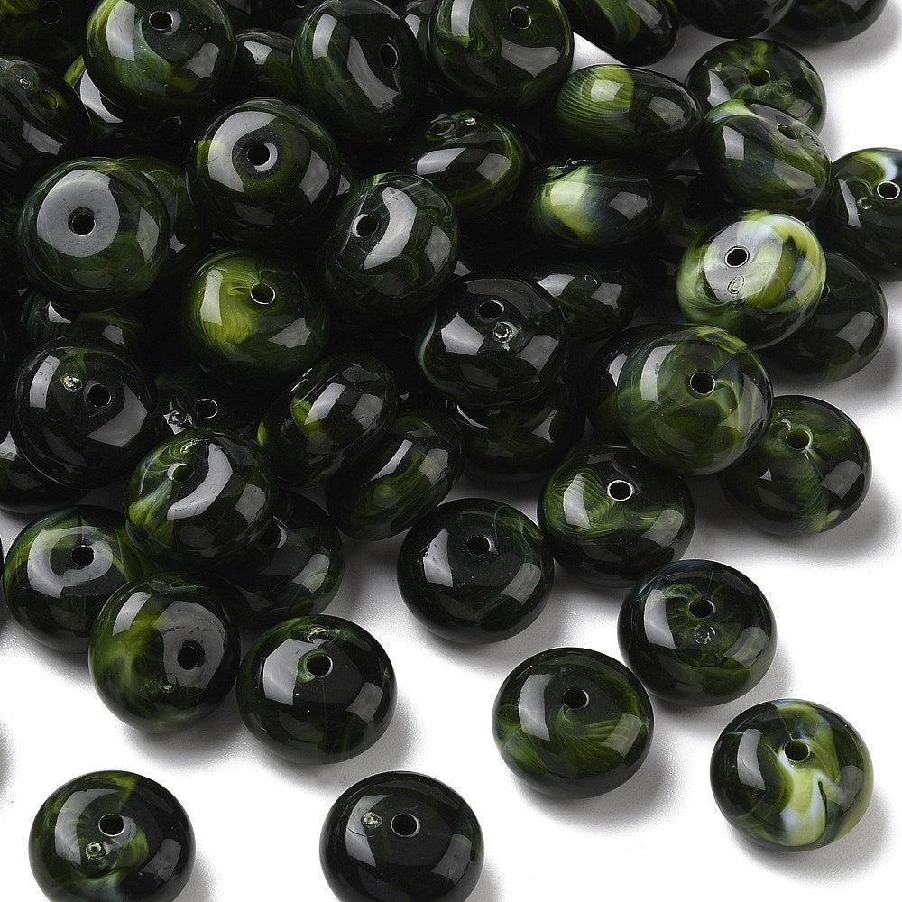 Acryl Kraal Edelsteen Look Rondel Donkergroen 20x11mm - per stuk-Kralen-Kraaltjes van Renate