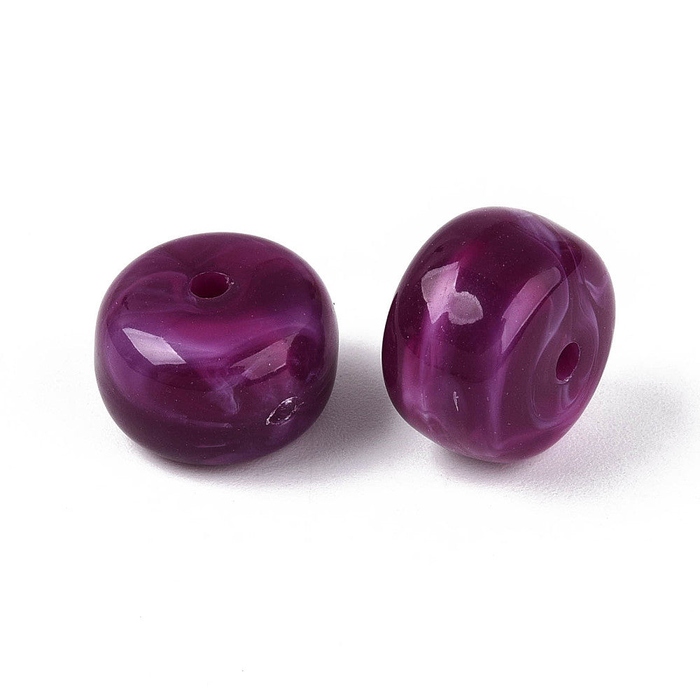Acryl Kraal Edelsteen Look Rondel Donkerpaars 14x9mm - per stuk-Kralen-Kraaltjes van Renate