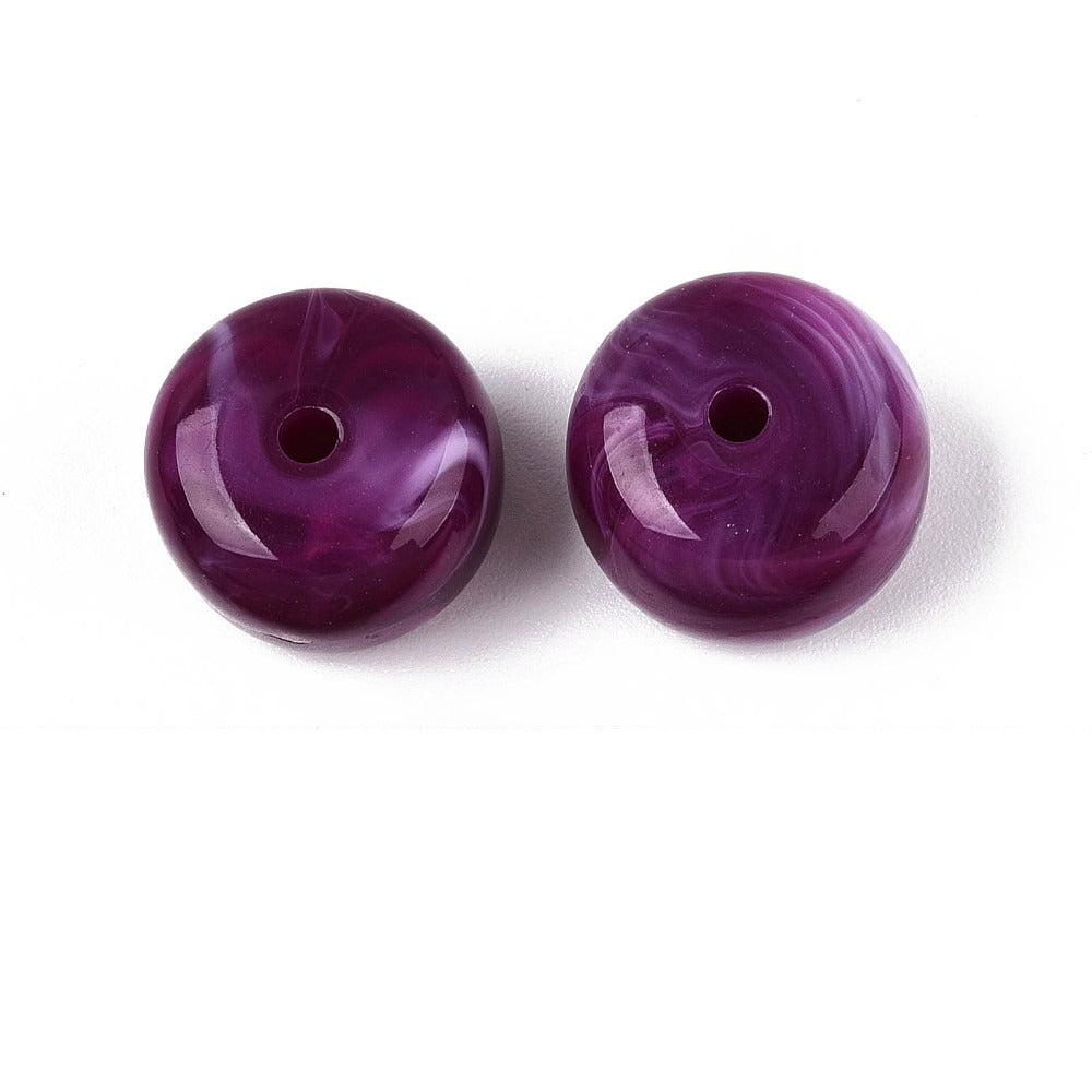 Acryl Kraal Edelsteen Look Rondel Donkerpaars 14x9mm - per stuk-Kralen-Kraaltjes van Renate