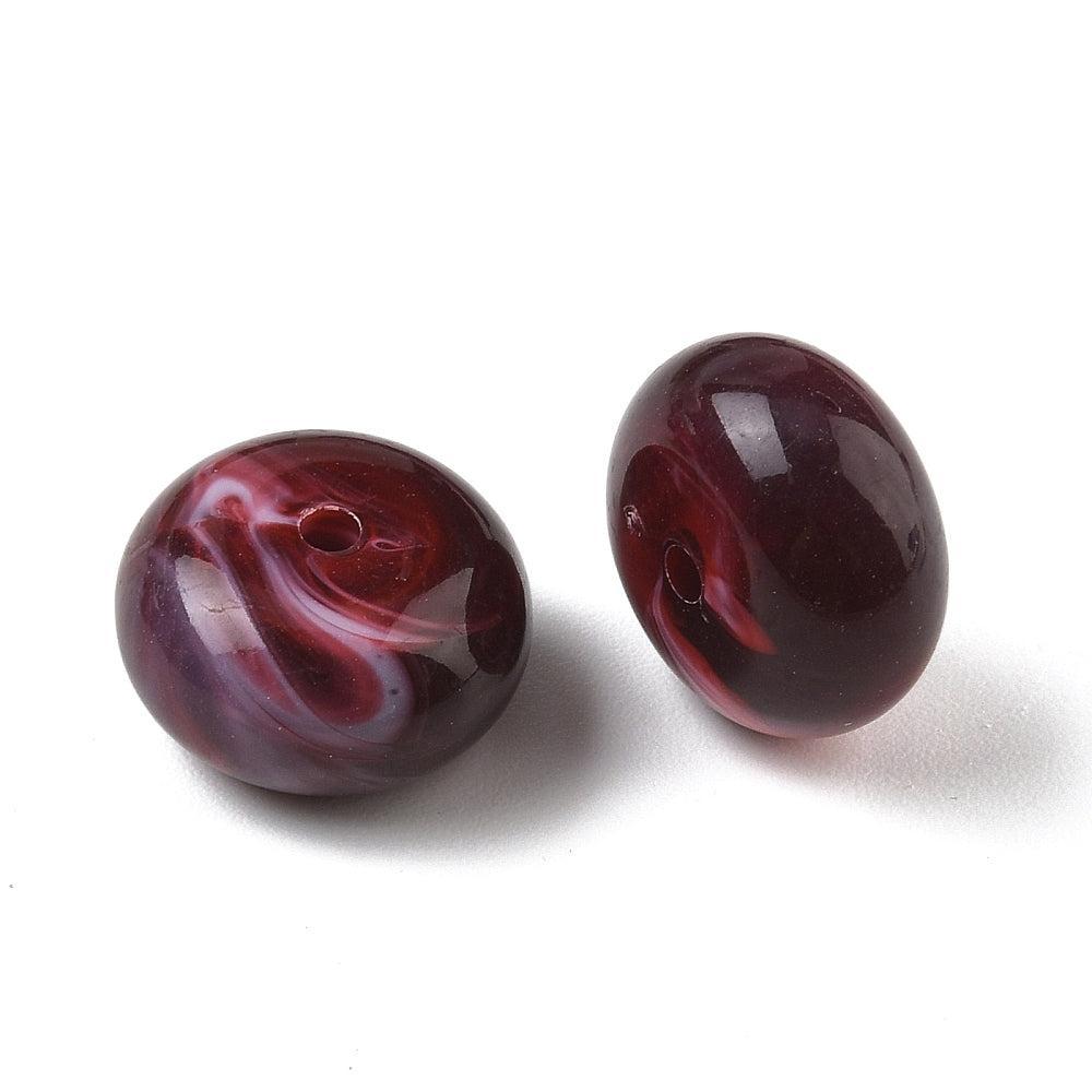 Acryl Kraal Edelsteen Look Rondel Donkerrood 20x11mm - per stuk-Kralen-Kraaltjes van Renate