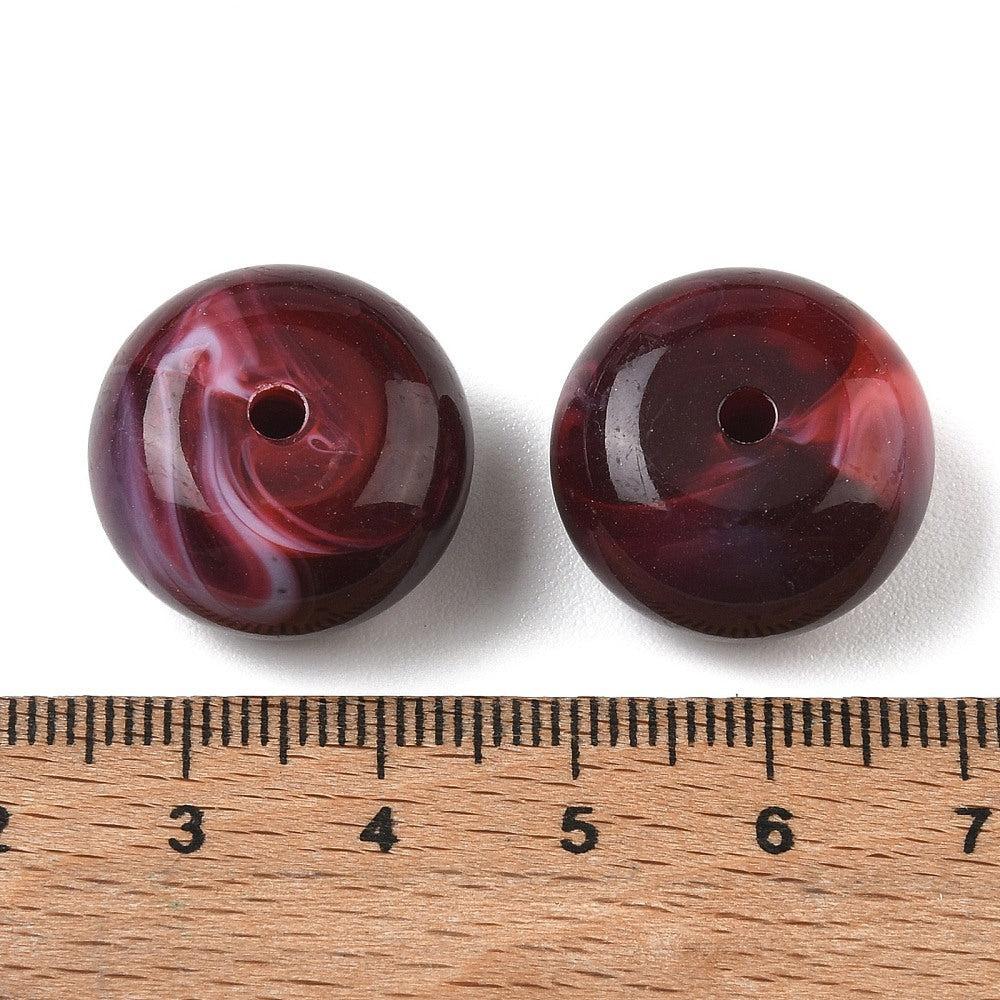 Acryl Kraal Edelsteen Look Rondel Donkerrood 20x11mm - per stuk-Kralen-Kraaltjes van Renate