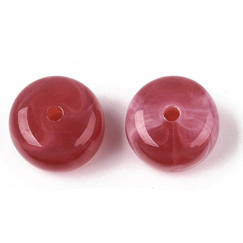 Acryl Kraal Edelsteen Look Rondel Donkerroze 14x9mm - per stuk-Kralen-Kraaltjes van Renate