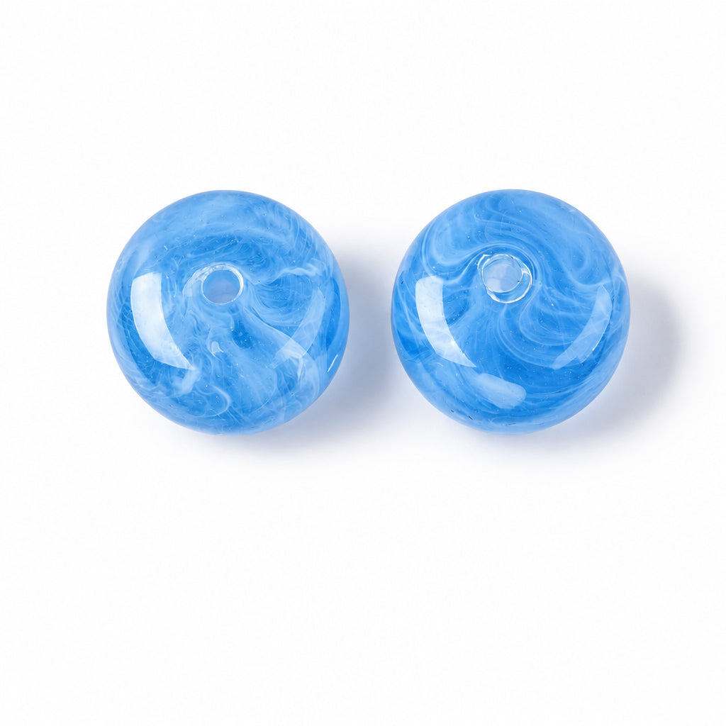 Acryl Kraal Edelsteen Look Rondel Helderblauw 14x9mm - per stuk-Kralen-Kraaltjes van Renate