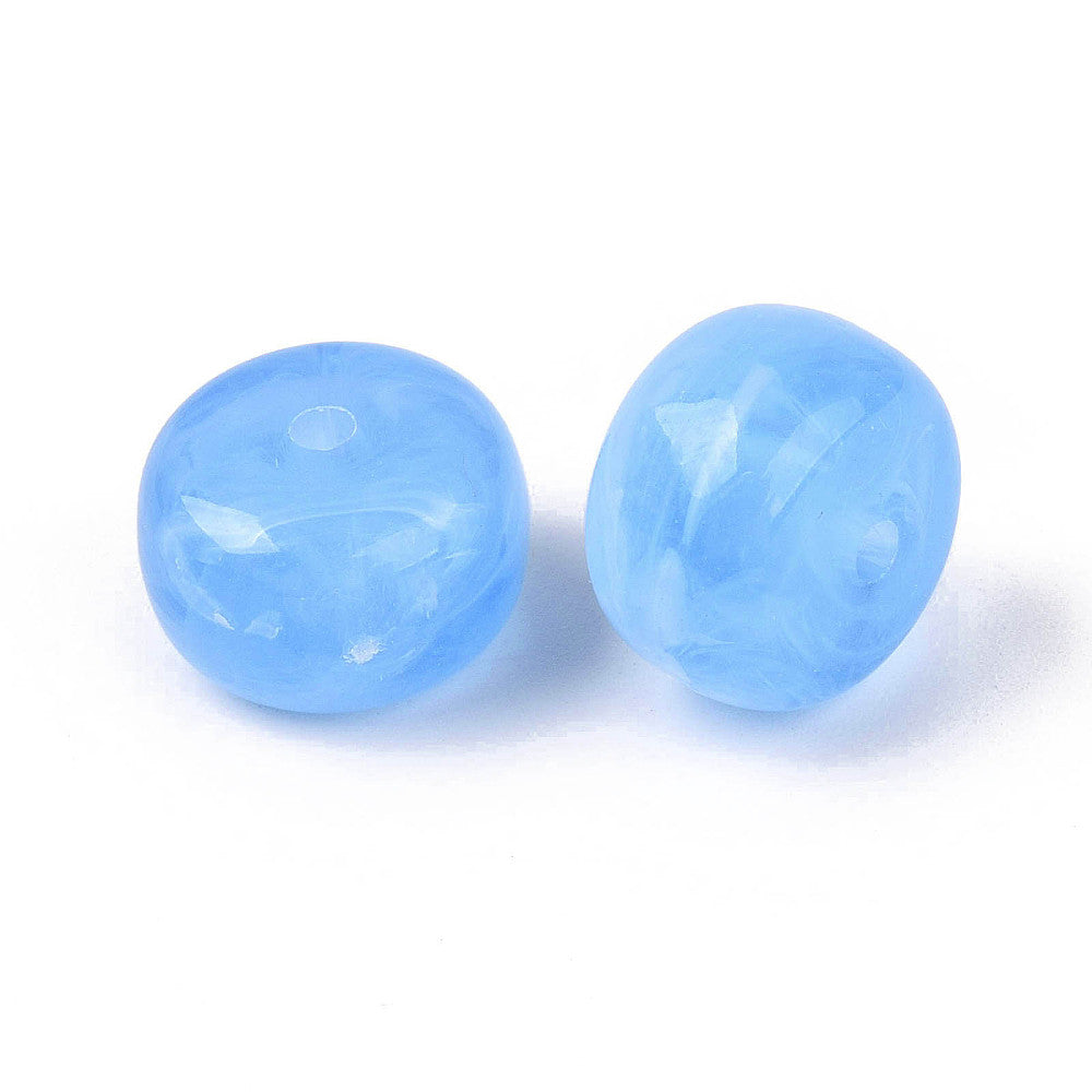 Acryl Kraal Edelsteen Look Rondel Helderblauw 14x9mm - per stuk-Kralen-Kraaltjes van Renate