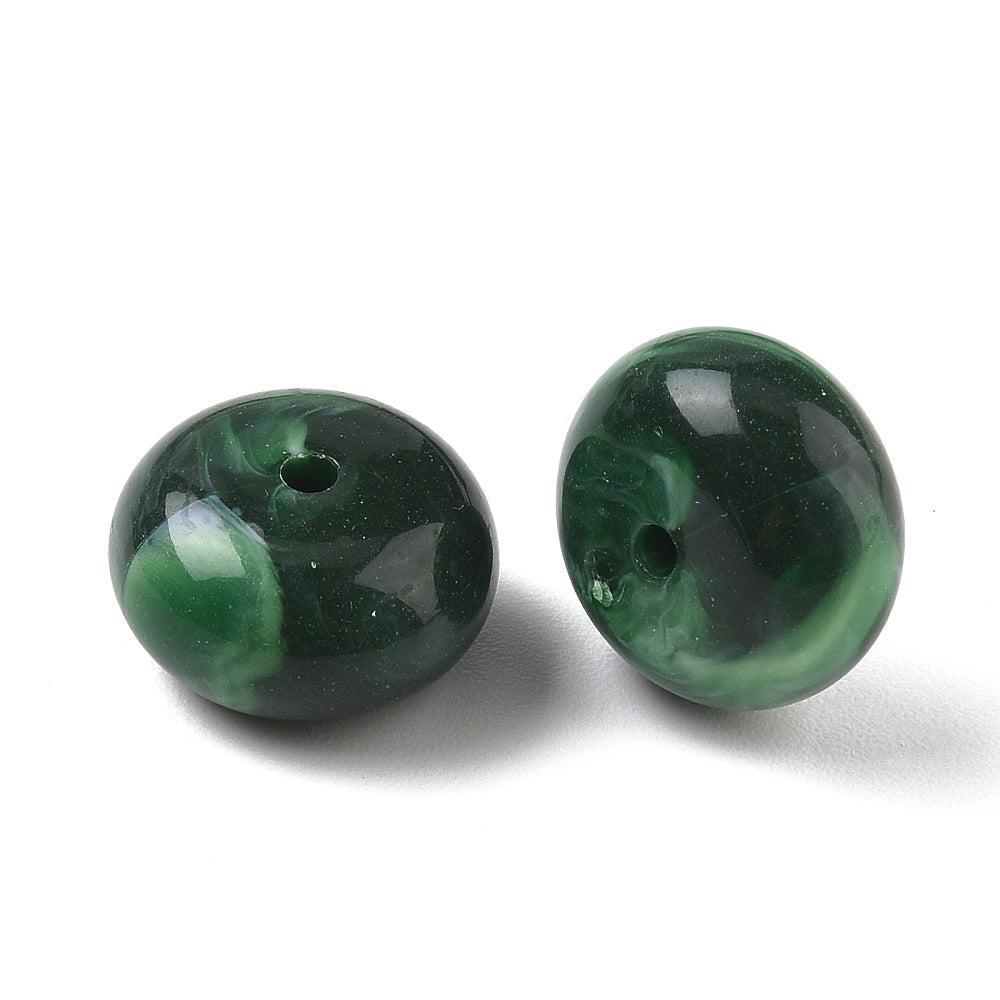 Acryl Kraal Edelsteen Look Rondel Jadegroen 20x11mm - per stuk-Kralen-Kraaltjes van Renate