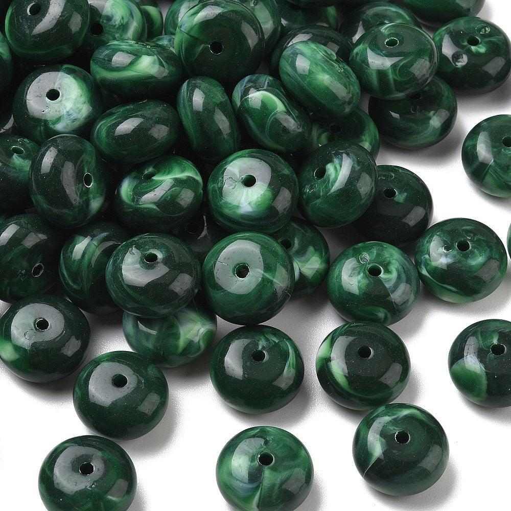 Acryl Kraal Edelsteen Look Rondel Jadegroen 20x11mm - per stuk-Kralen-Kraaltjes van Renate