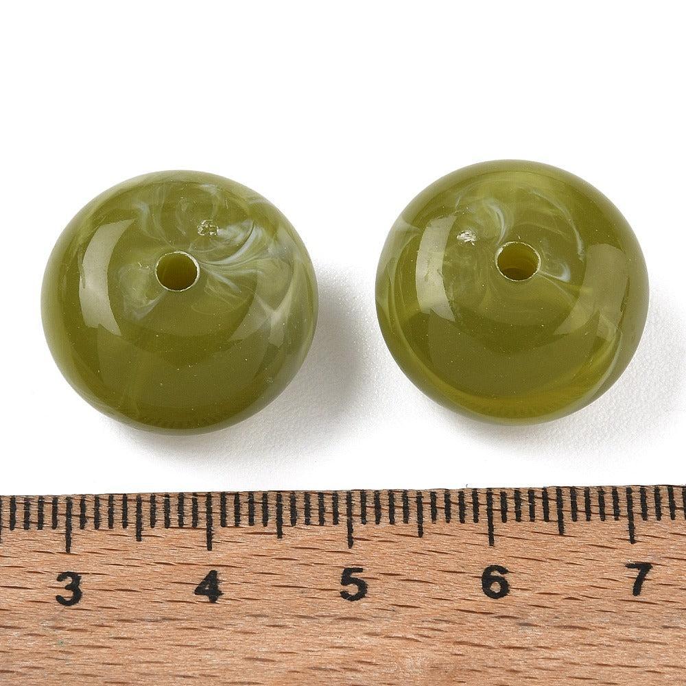 Acryl Kraal Edelsteen Look Rondel Legergroen 20x11mm - per stuk-Kralen-Kraaltjes van Renate