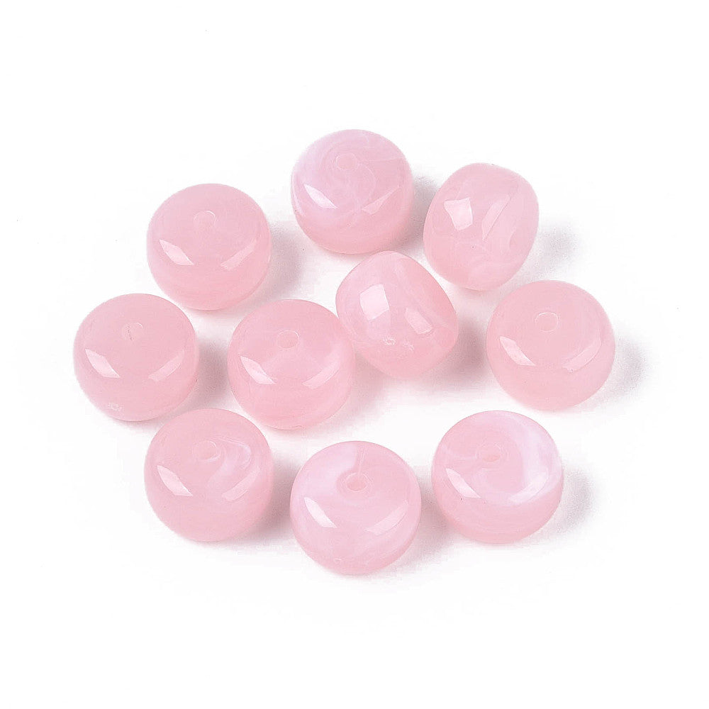 Acryl Kraal Edelsteen Look Rondel Lichtroze 14x9mm - per stuk-Kralen-Kraaltjes van Renate