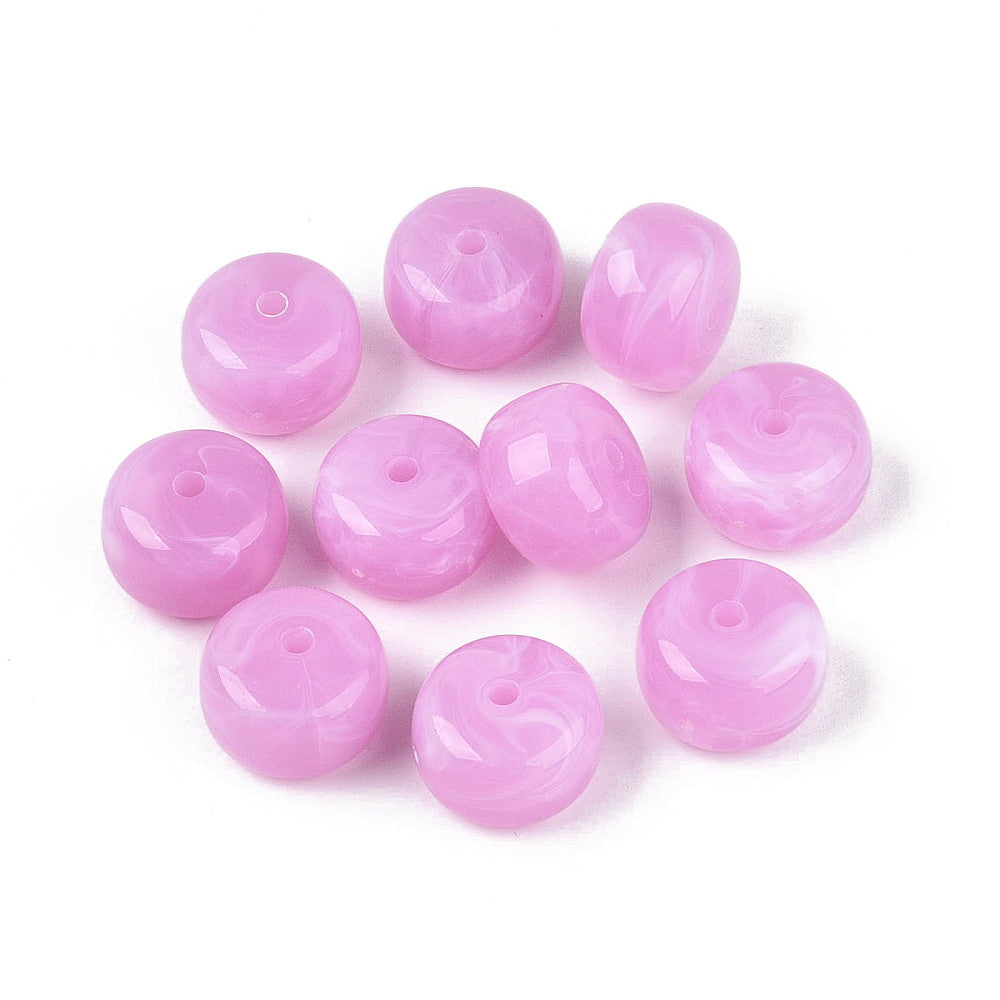 Acryl Kraal Edelsteen Look Rondel Lila 14x9mm - per stuk-Kralen-Kraaltjes van Renate