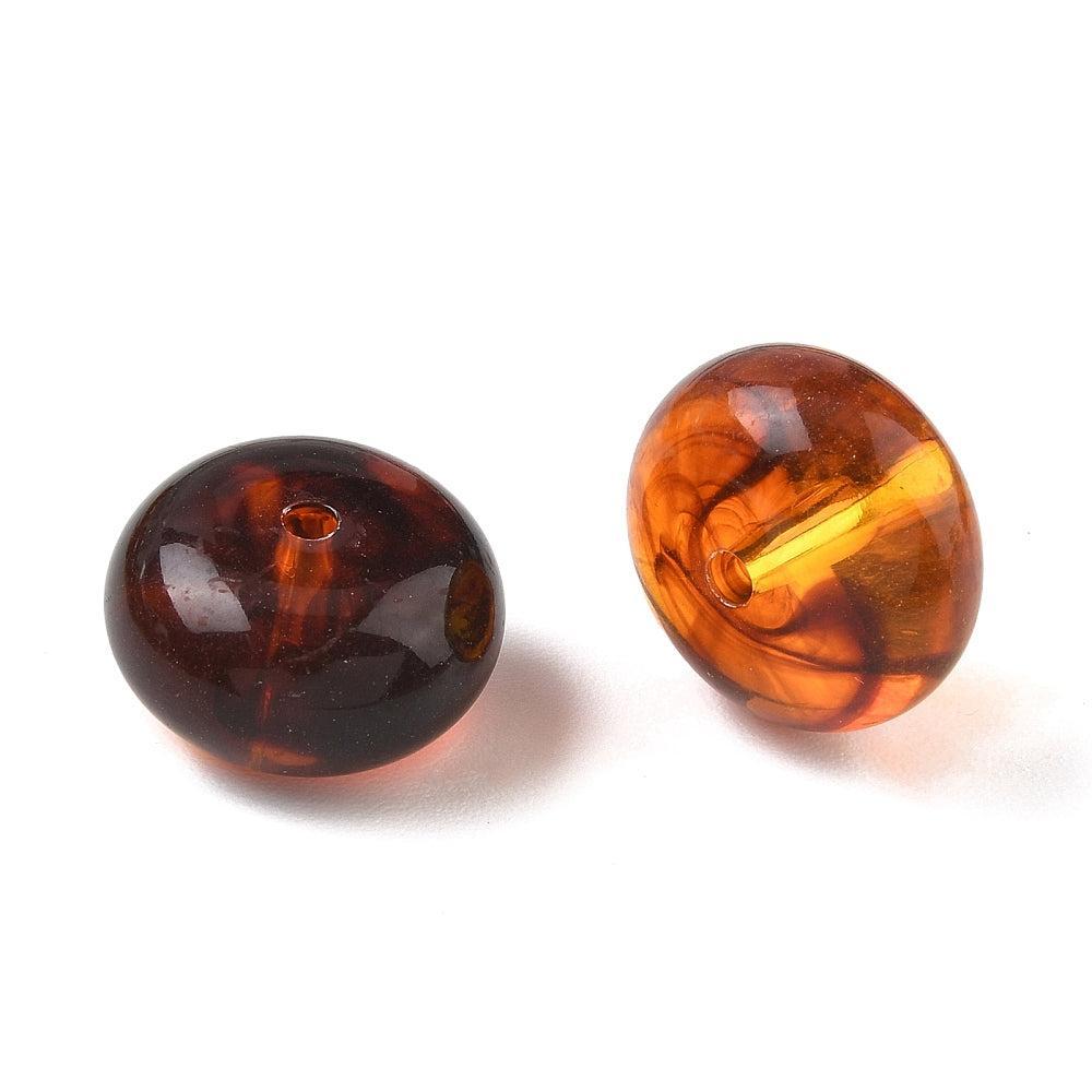 Acryl Kraal Edelsteen Look Rondel Oranje 20x11mm - per stuk-Kralen-Kraaltjes van Renate