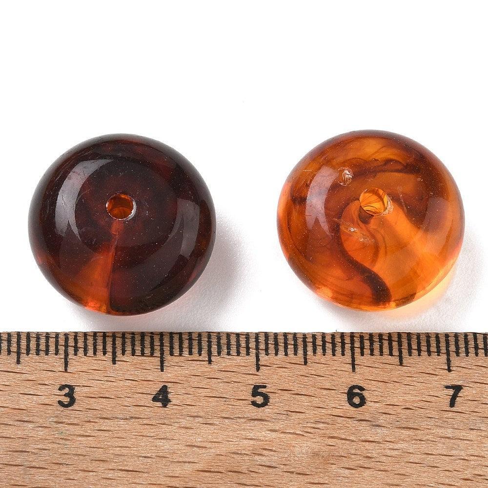 Acryl Kraal Edelsteen Look Rondel Oranje 20x11mm - per stuk-Kralen-Kraaltjes van Renate