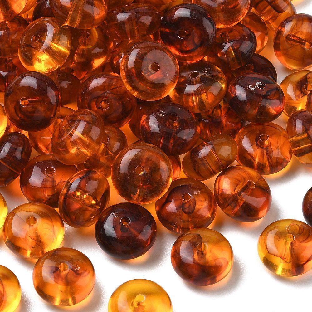 Acryl Kraal Edelsteen Look Rondel Oranje 20x11mm - per stuk-Kralen-Kraaltjes van Renate