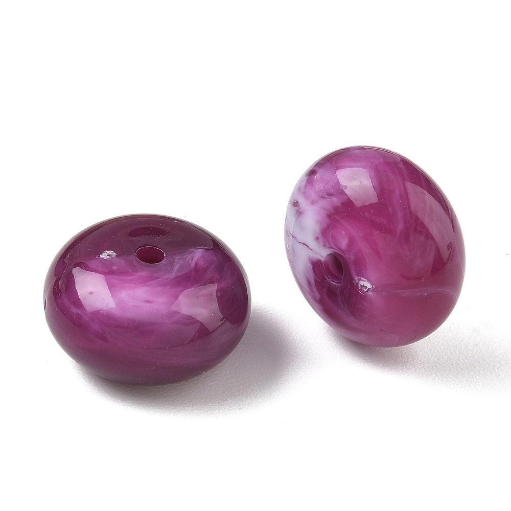 Acryl Kraal Edelsteen Look Rondel Paars 20x11mm - per stuk-Kralen-Kraaltjes van Renate