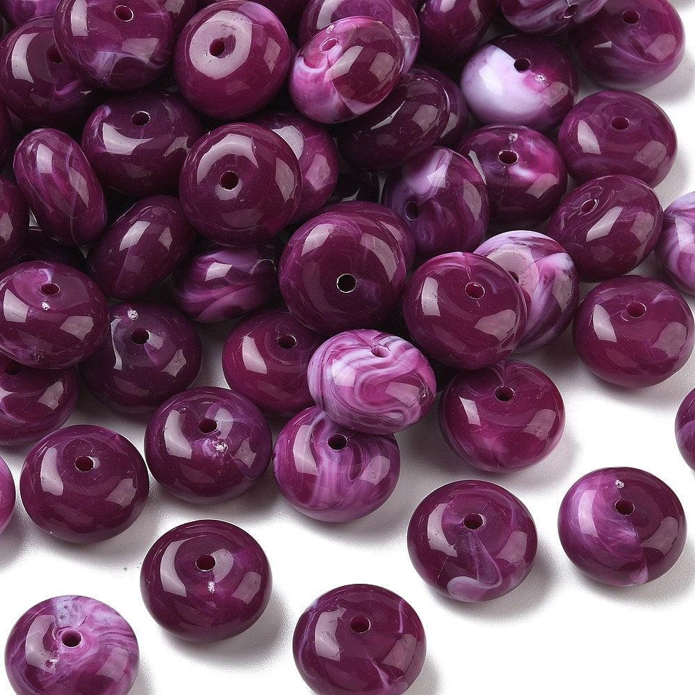Acryl Kraal Edelsteen Look Rondel Paars 20x11mm - per stuk-Kralen-Kraaltjes van Renate