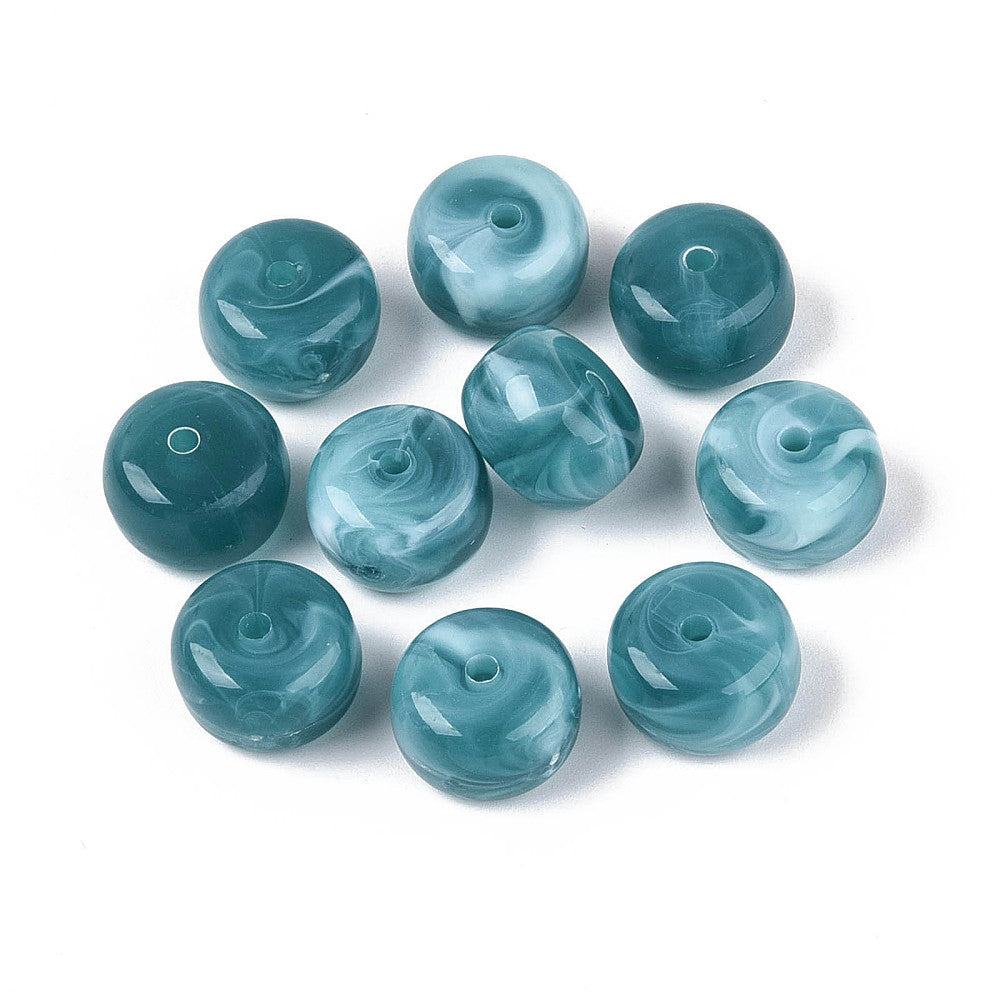 Acryl Kraal Edelsteen Look Rondel Petrol 14x9mm - per stuk-Kralen-Kraaltjes van Renate