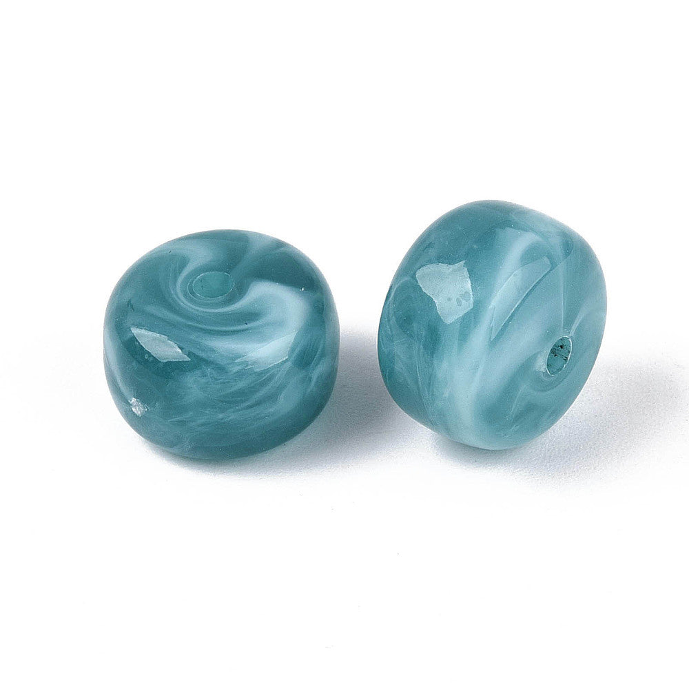 Acryl Kraal Edelsteen Look Rondel Petrol 14x9mm - per stuk-Kralen-Kraaltjes van Renate