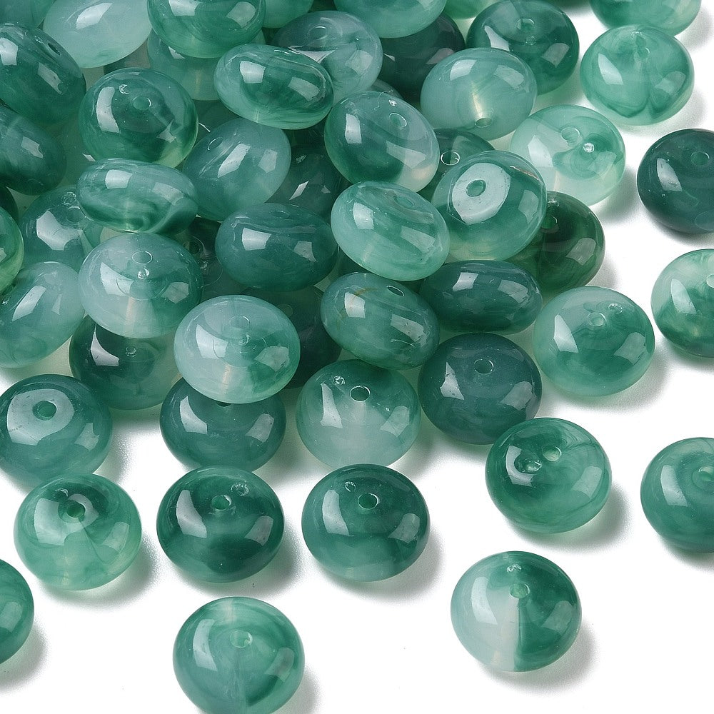 Acryl Kraal Edelsteen Look Rondel Petrol 20x11mm - per stuk-Kralen-Kraaltjes van Renate