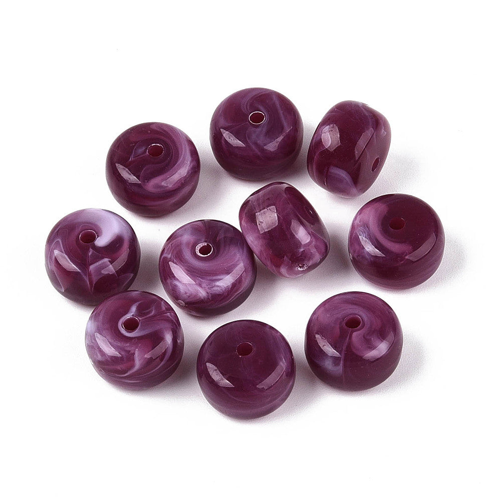 Acryl Kraal Edelsteen Look Rondel Pruim 14x9mm - per stuk-Kralen-Kraaltjes van Renate