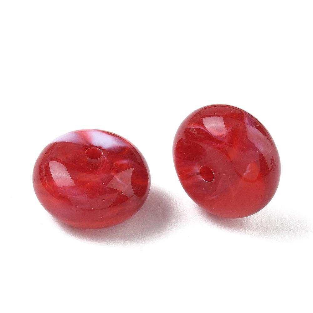Acryl Kraal Edelsteen Look Rondel Rood 20x11mm - per stuk-Kralen-Kraaltjes van Renate