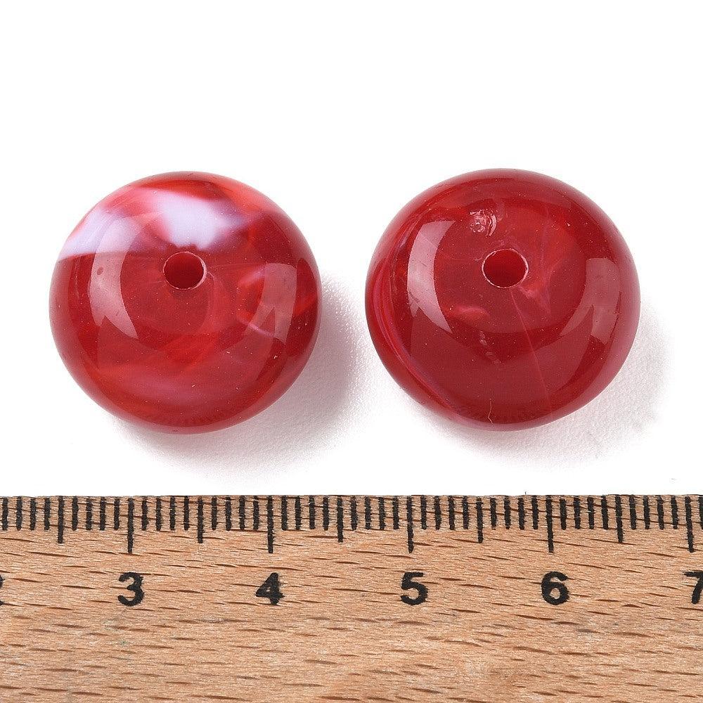 Acryl Kraal Edelsteen Look Rondel Rood 20x11mm - per stuk-Kralen-Kraaltjes van Renate