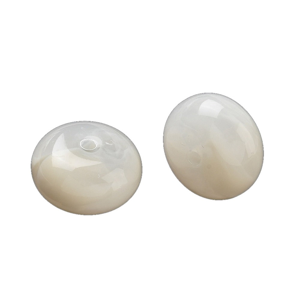 Acryl Kraal Edelsteen Look Rondel Wit 20x11mm - per stuk-Kralen-Kraaltjes van Renate