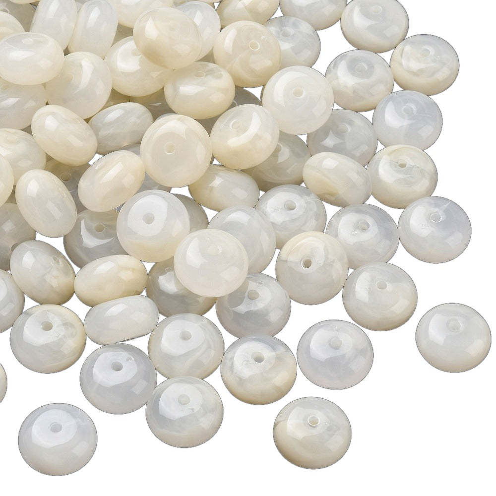 Acryl Kraal Edelsteen Look Rondel Wit 20x11mm - per stuk-Kralen-Kraaltjes van Renate