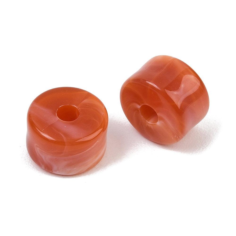 Acryl Kraal Edelsteen Look Tube Karamel 12x8mm - per stuk-Kralen-Kraaltjes van Renate