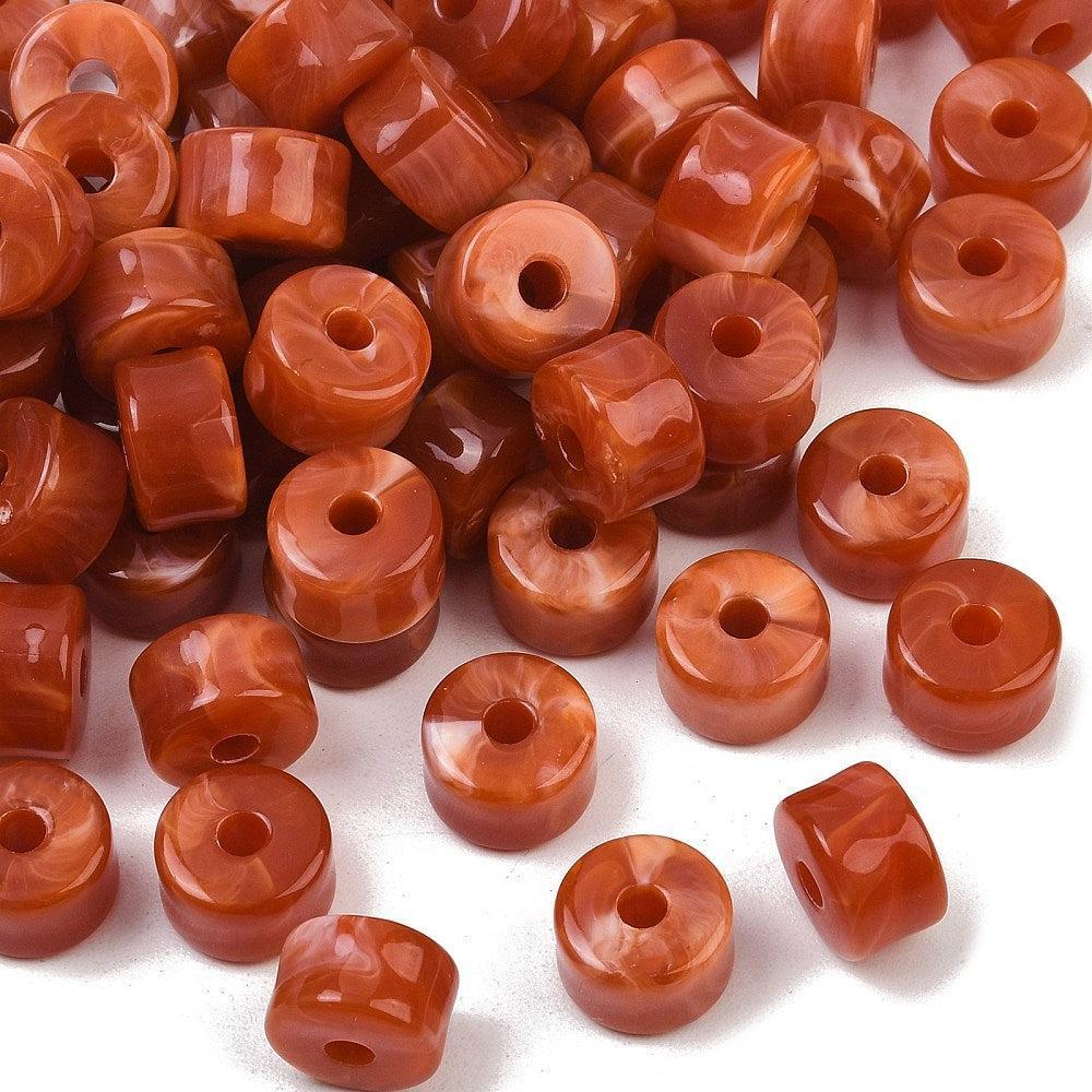 Acryl Kraal Edelsteen Look Tube Karamel 12x8mm - per stuk-Kralen-Kraaltjes van Renate
