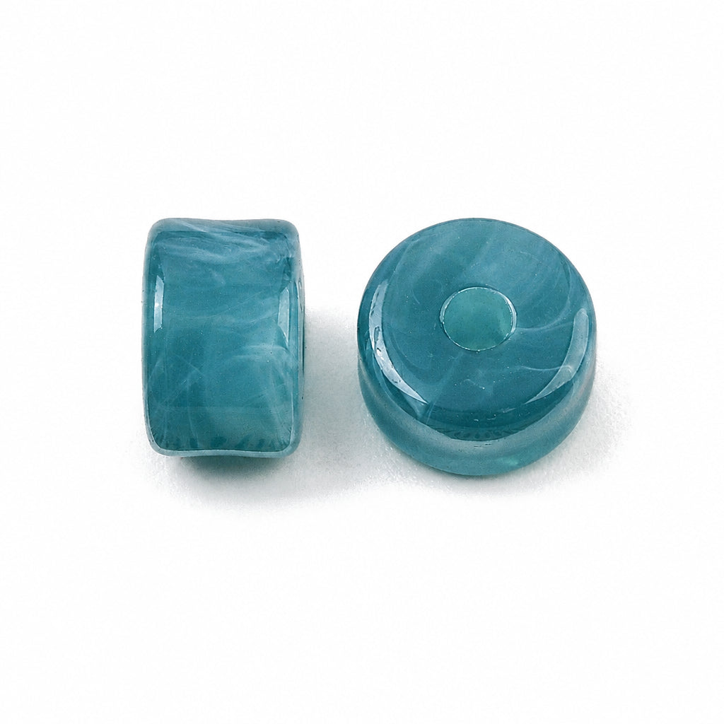 Acryl Kraal Edelsteen Look Tube Petrol 12x8mm - per stuk-Kralen-Kraaltjes van Renate