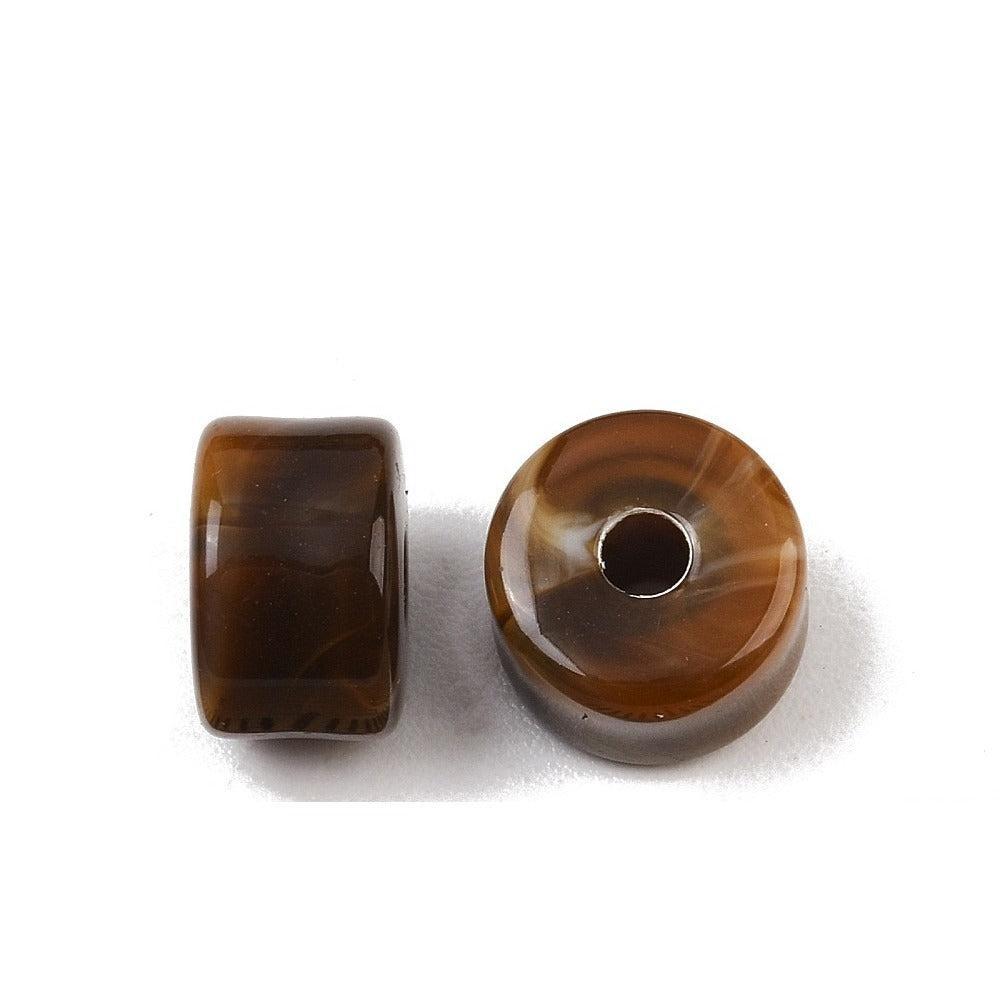 Acryl Kraal Edelsteen Look Tube Roestbruin 12x8mm - per stuk-Kralen-Kraaltjes van Renate