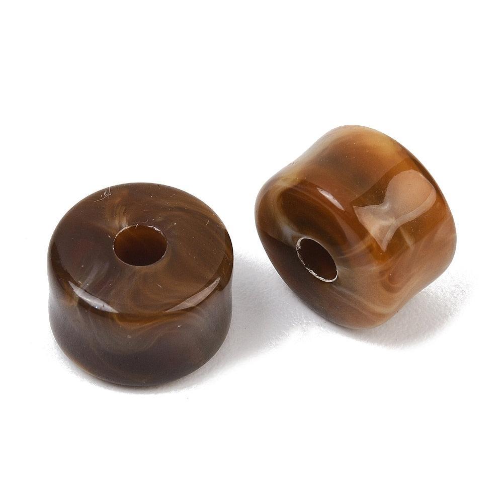 Acryl Kraal Edelsteen Look Tube Roestbruin 12x8mm - per stuk-Kralen-Kraaltjes van Renate