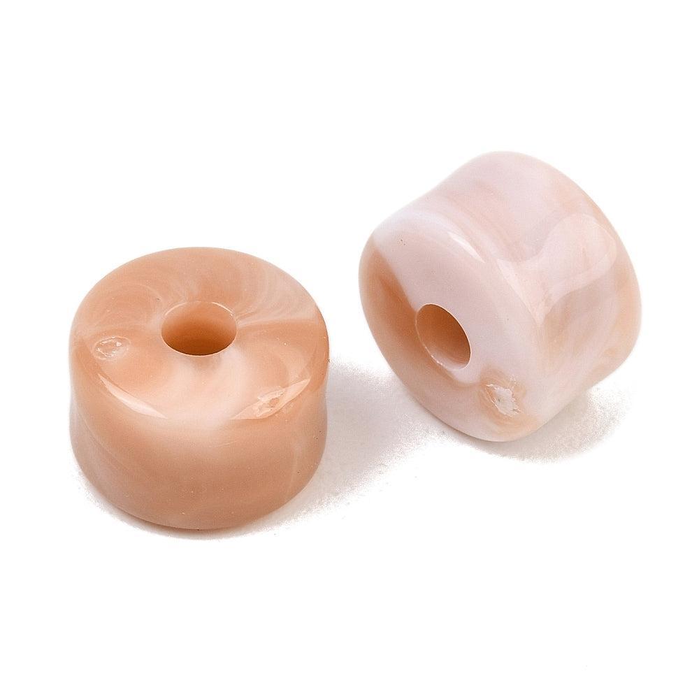 Acryl Kraal Edelsteen Look Tube Zandbruin 12x8mm - per stuk-Kralen-Kraaltjes van Renate