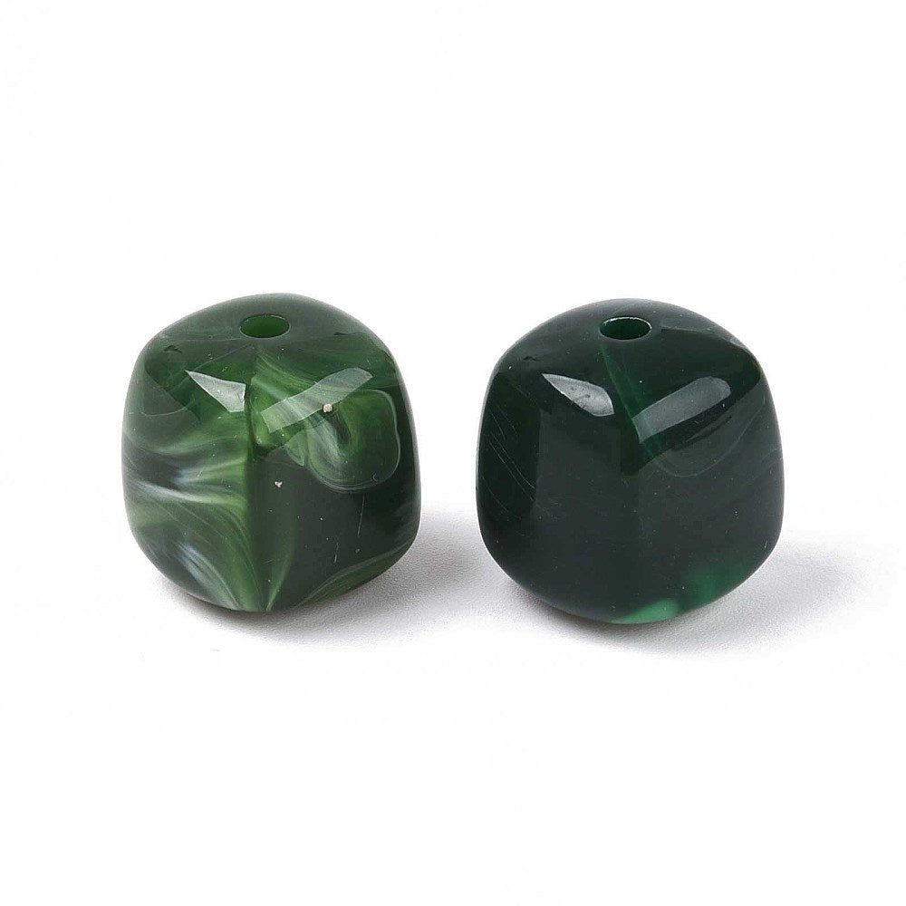 Acryl kraal vierkant dark green 17mm - per stuk-Kralen-Kraaltjes van Renate