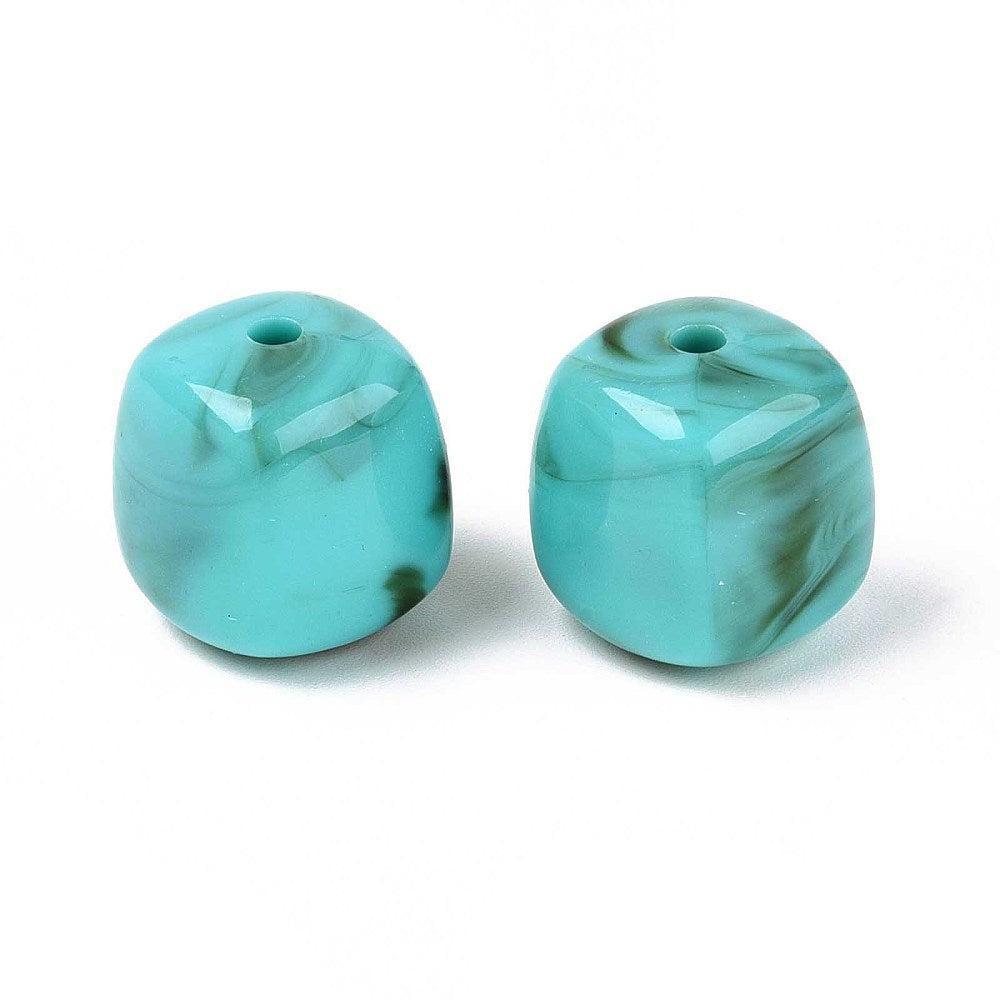 Acryl kraal vierkant turquoise 17mm - per stuk-Kralen-Kraaltjes van Renate