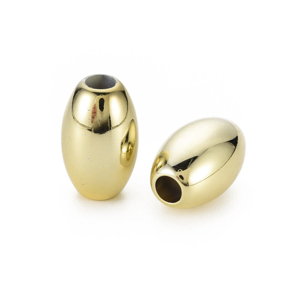 Acryl Kraal Groot Gat Ovaal Metallic Goud 21x13mm - per stuk-Kralen-Kraaltjes van Renate