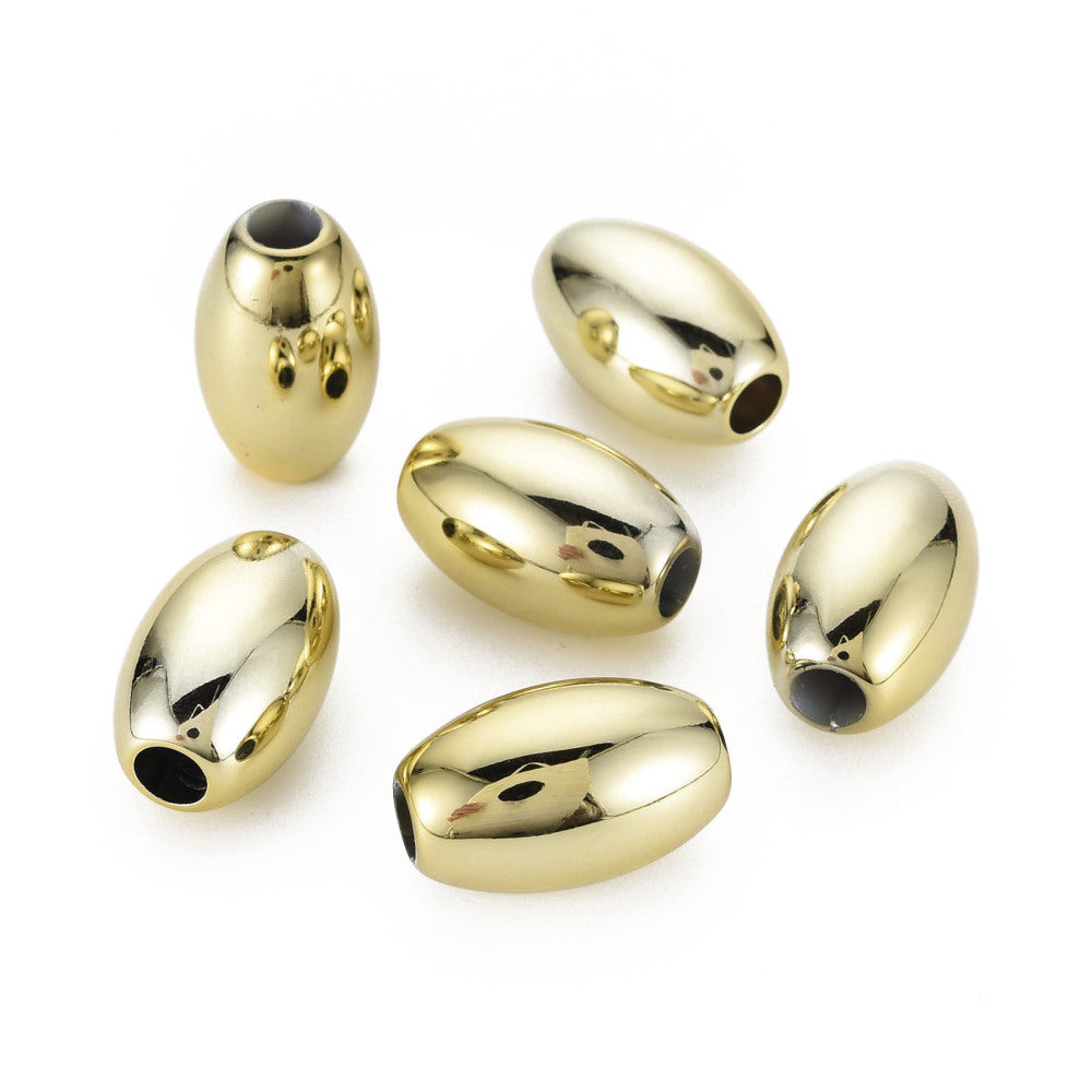 Acryl Kraal Groot Gat Ovaal Metallic Goud 21x13mm - per stuk-Kralen-Kraaltjes van Renate