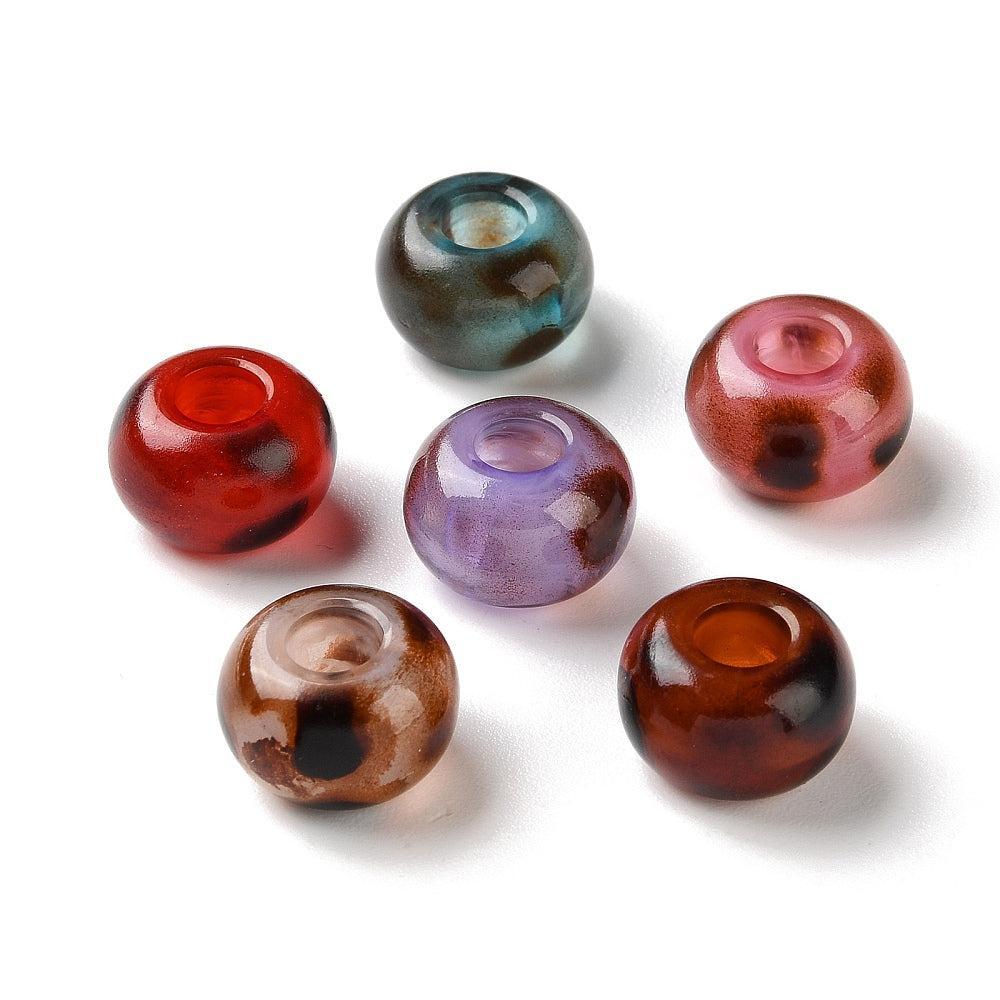 Acryl Kraal Groot Gat Rondel Multicolor 13.5x9mm - per stuk-Kralen-Kraaltjes van Renate