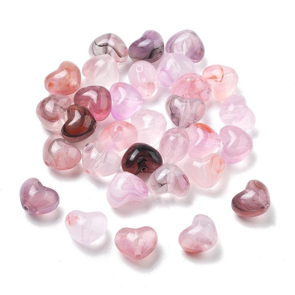 Acryl Kralen Hart Mix 12mm - per stuk-Kralen-Kraaltjes van Renate