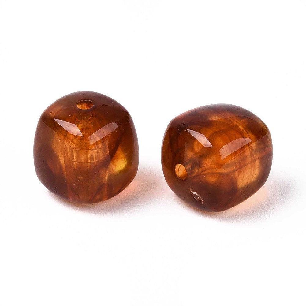 Acryl Kraal Kubus Roestbruin 17mm - per stuk-Kralen-Kraaltjes van Renate