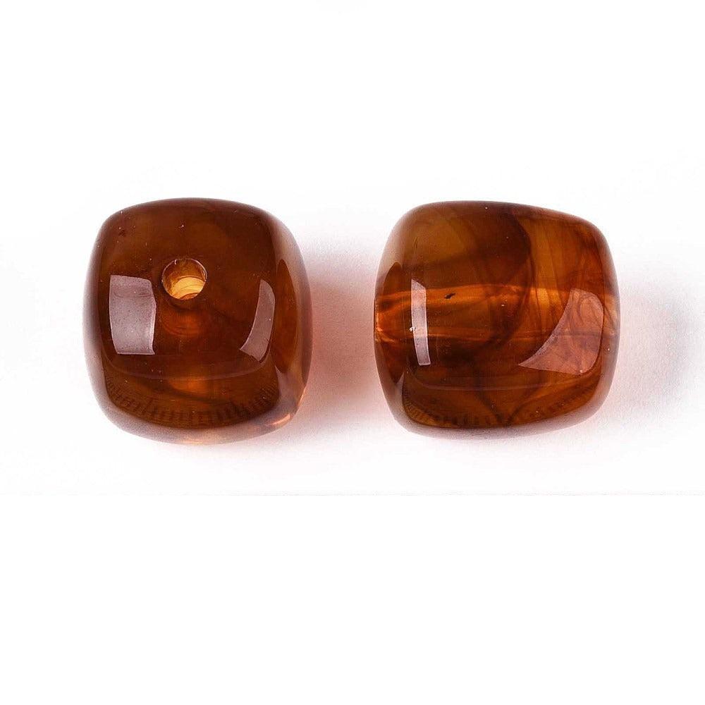 Acryl Kraal Kubus Roestbruin 17mm - per stuk-Kralen-Kraaltjes van Renate