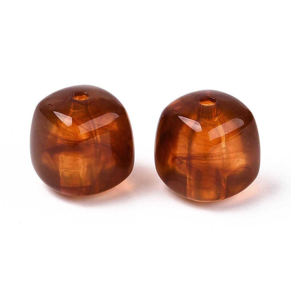 Acryl Kraal Kubus Roestbruin 17mm - per stuk-Kralen-Kraaltjes van Renate