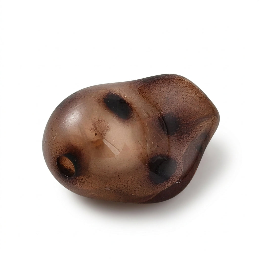 Acryl Kraal Luipaardprint Nugget Karamel 22mm - per stuk-Kralen-Kraaltjes van Renate