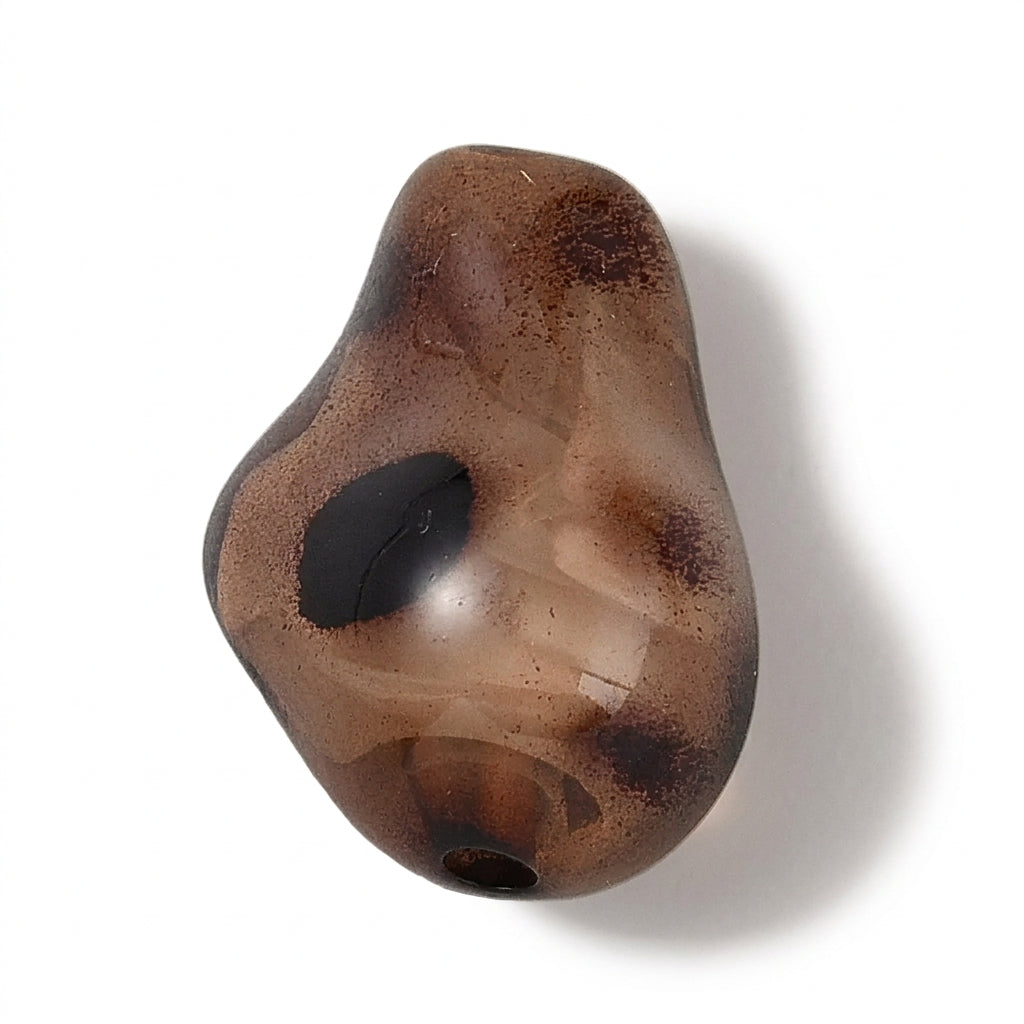 Acryl Kraal Luipaardprint Nugget Karamel 22mm - per stuk-Kralen-Kraaltjes van Renate