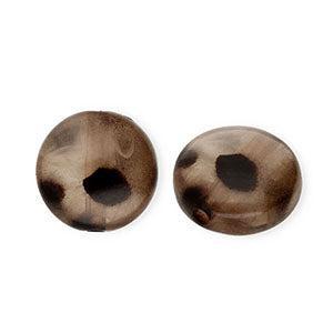 Acryl Kraal Luipaardprint Rondel Transparant Bruin 16.5x9.5mm - per stuk-Kralen-Kraaltjes van Renate