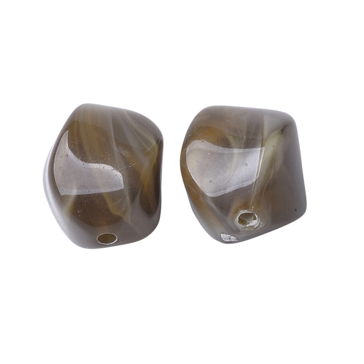 Acryl Kraal Marmer Bruin 15mm - per stuk-Kralen-Kraaltjes van Renate