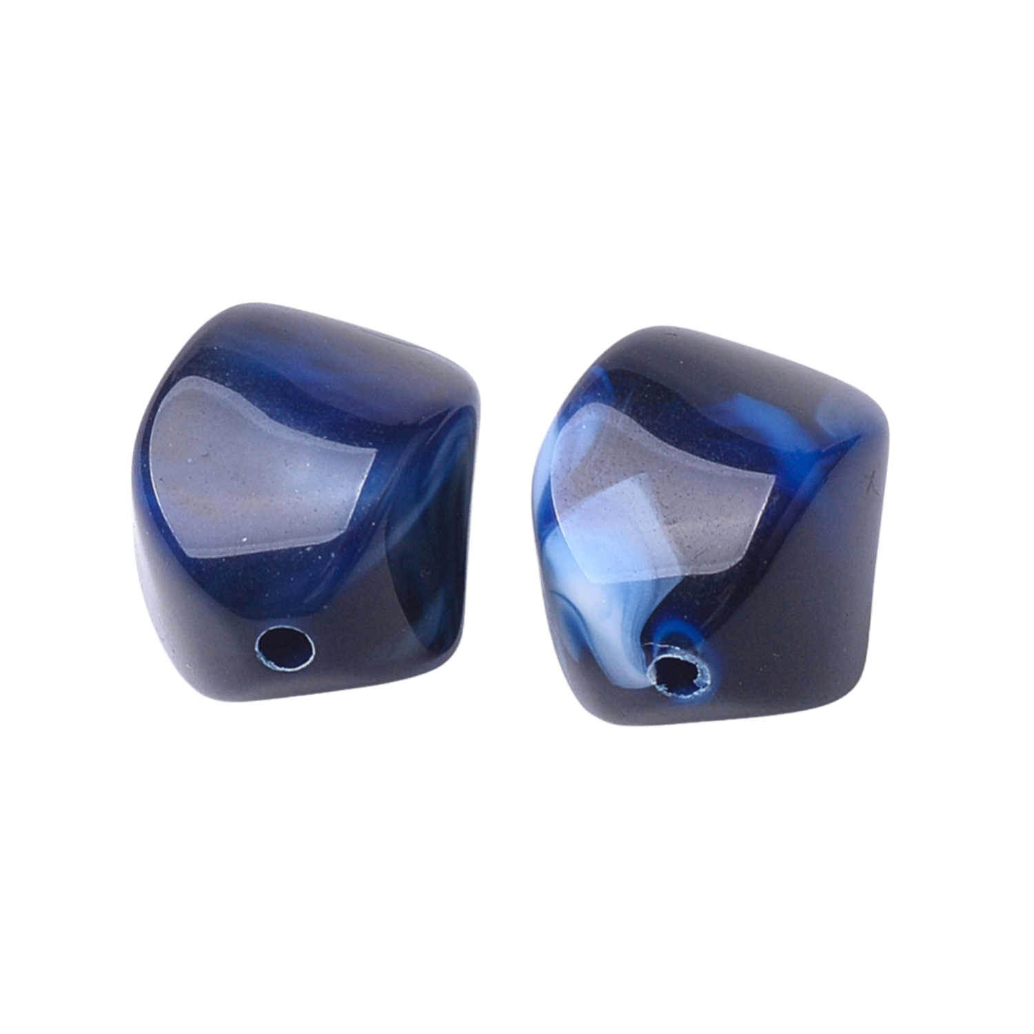 Acryl Kraal Marmer Donker Blauw 15mm - per stuk-Kralen-Kraaltjes van Renate