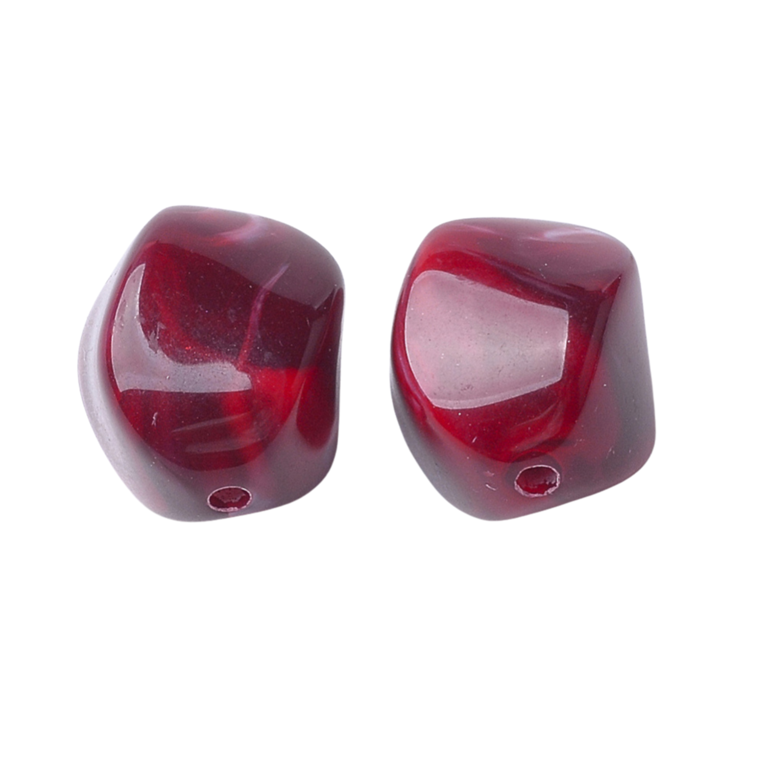 Acryl Kraal Marmer Donker Rood 15mm - per stuk-Kralen-Kraaltjes van Renate