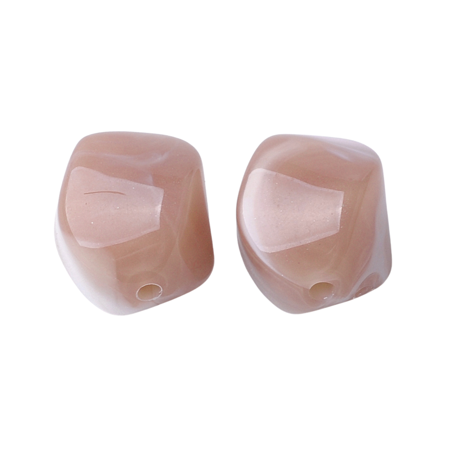 Acryl Kraal Marmer Roze/Bruin 15mm - per stuk-Kralen-Kraaltjes van Renate